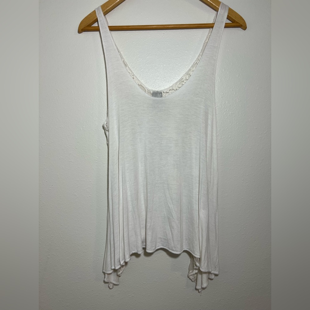 Estam Cream Lace Back Top, M